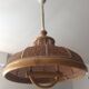 Vintage canning and rattan hagning lamp from the 1970s