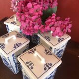 5 cobalt blue flower spice jar