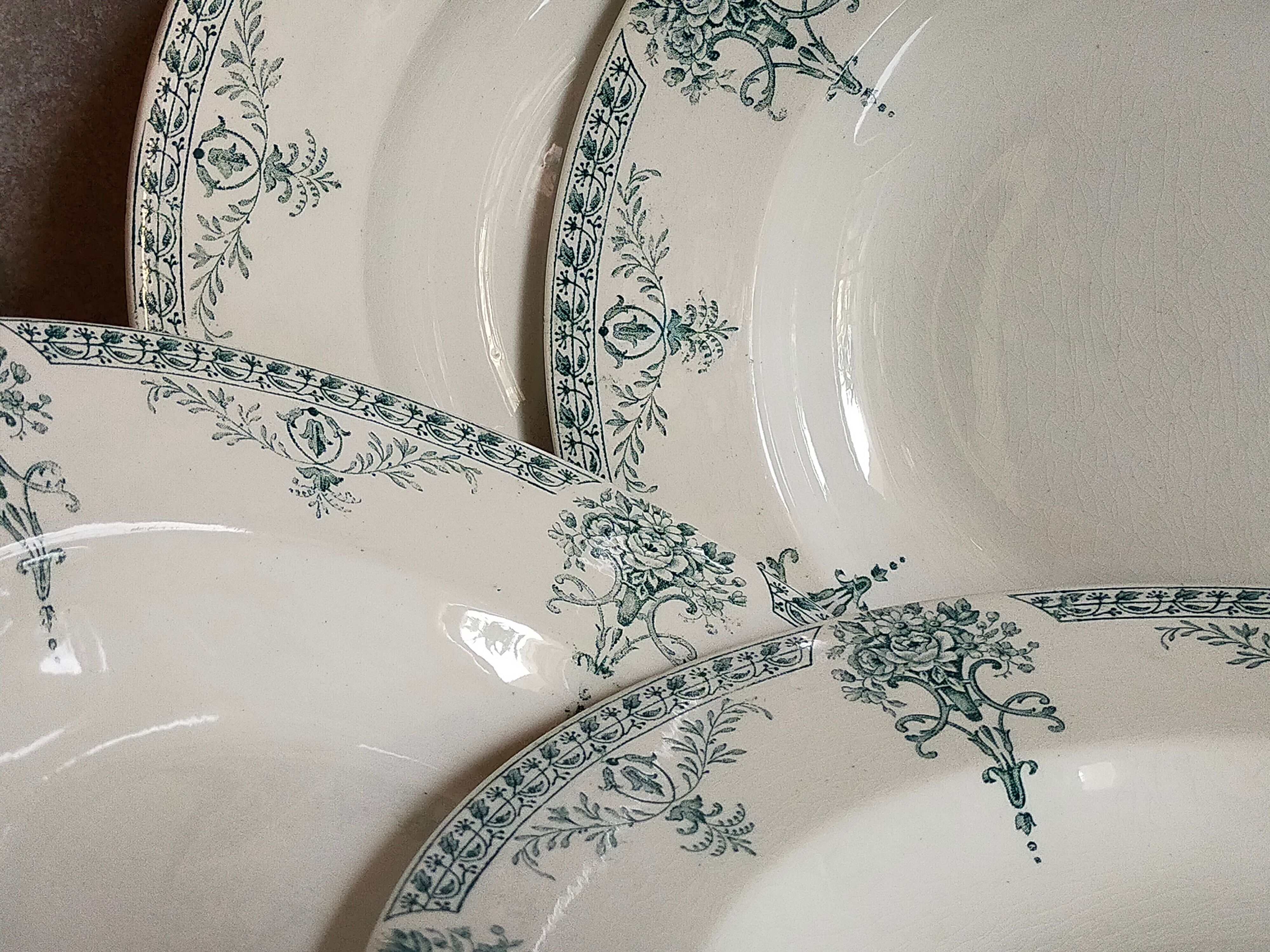 Six iron earth plates from Lunéville model LUGANO old old