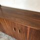 Vintage enfilade 1960-1980's blond walnut veneer handles brass
