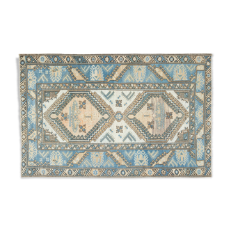 Vintage Hand Knotted Turkish Oushak With Muted 'Washed Out' Colors and Modern Style 4'5" X 6'11"