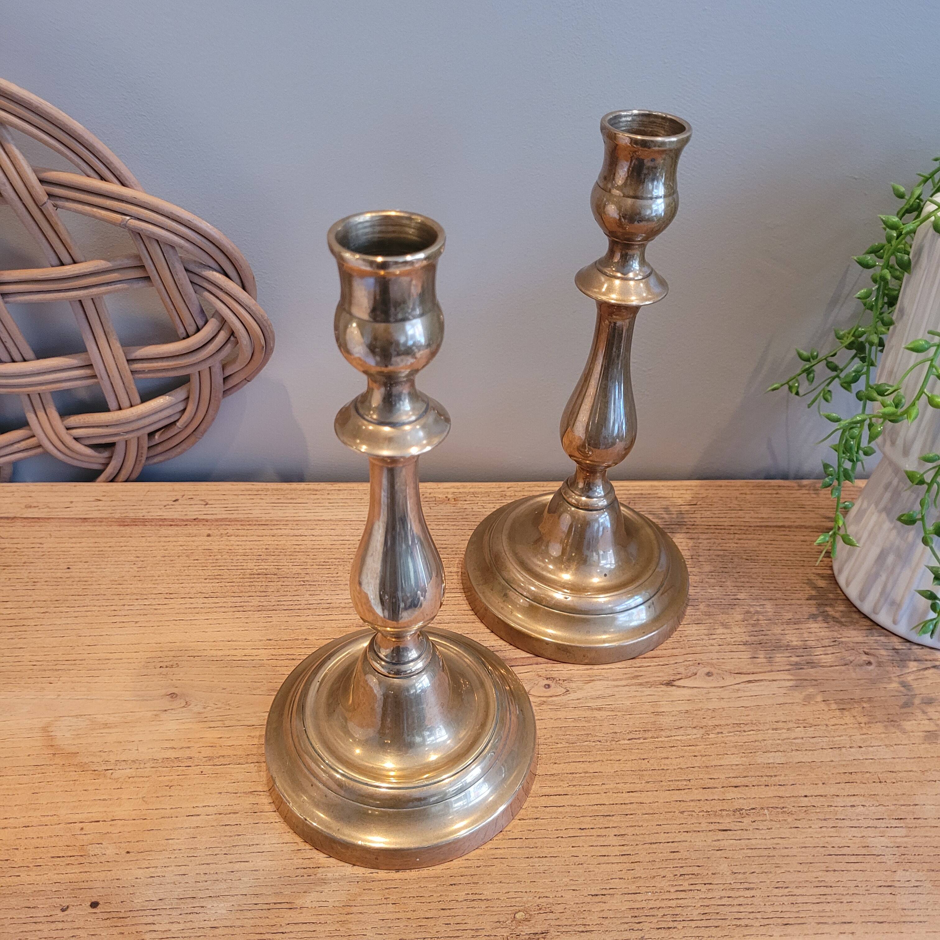 La Redoute x Selency pair of brass candle holders 31