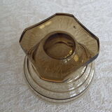 5 art deco smoked glass cups