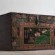 Antique oriental trunk with lotus flower paintings (c.1900) #11