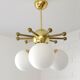 Vintage Sputnik Chandelier Gold Brass Space Age Redesign Pendant Lamp