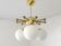 Vintage Sputnik Chandelier Gold Brass Space Age Redesign Pendant Lamp