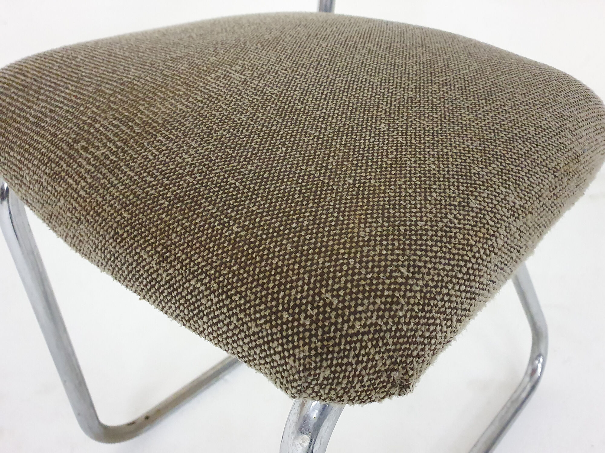 Gispen dining chair with tubular frame, model 212, The Netherlands 1950's