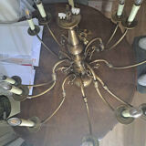 Antique chandelier in 12-pointed brass