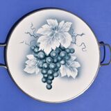 Ancien plat à gâteaux Art-Déco - motif grappe de raisin