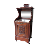 Bedside table, mahogany, marble top and mirror.