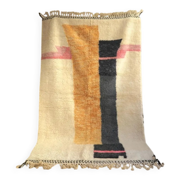 Tapis traditionnel berbère en laine naturelle 2.5x1.5 m