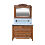 Art Nouveau dressing table dresser in carved oak, France, circa 1910