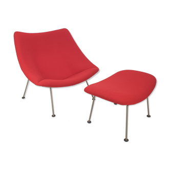 Mid Century Oyster Chair and Ottoman by Pierre Paulin for Artifort, 1960s