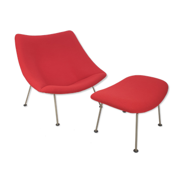 Mid Century Oyster Chair and Ottoman by Pierre Paulin for Artifort, 1960s