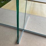 Dining table 70-80s in granite and tempered glass