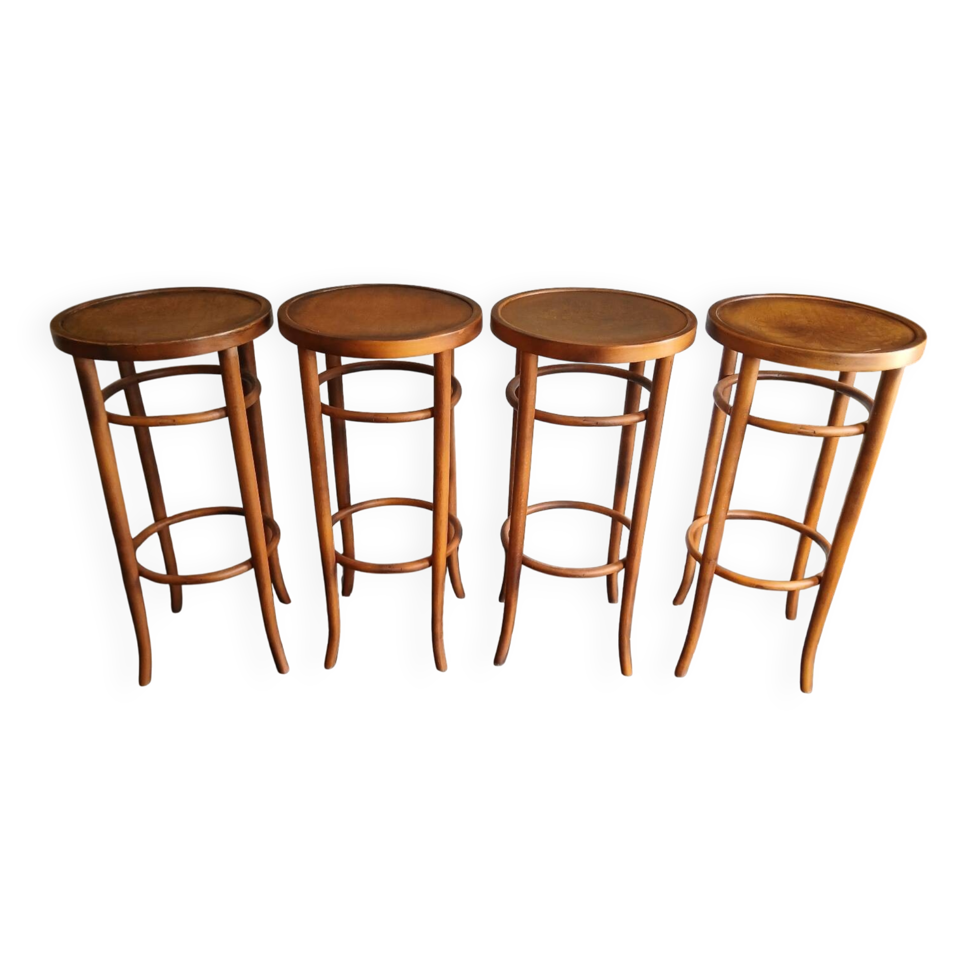 Série de 4 tabourets de bistrot vintage, années 70