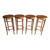 Série de 4 tabourets de bistrot vintage, années 70