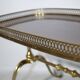 Regency Brass and Teak Bar Side Table with Removable Tray, 1960s