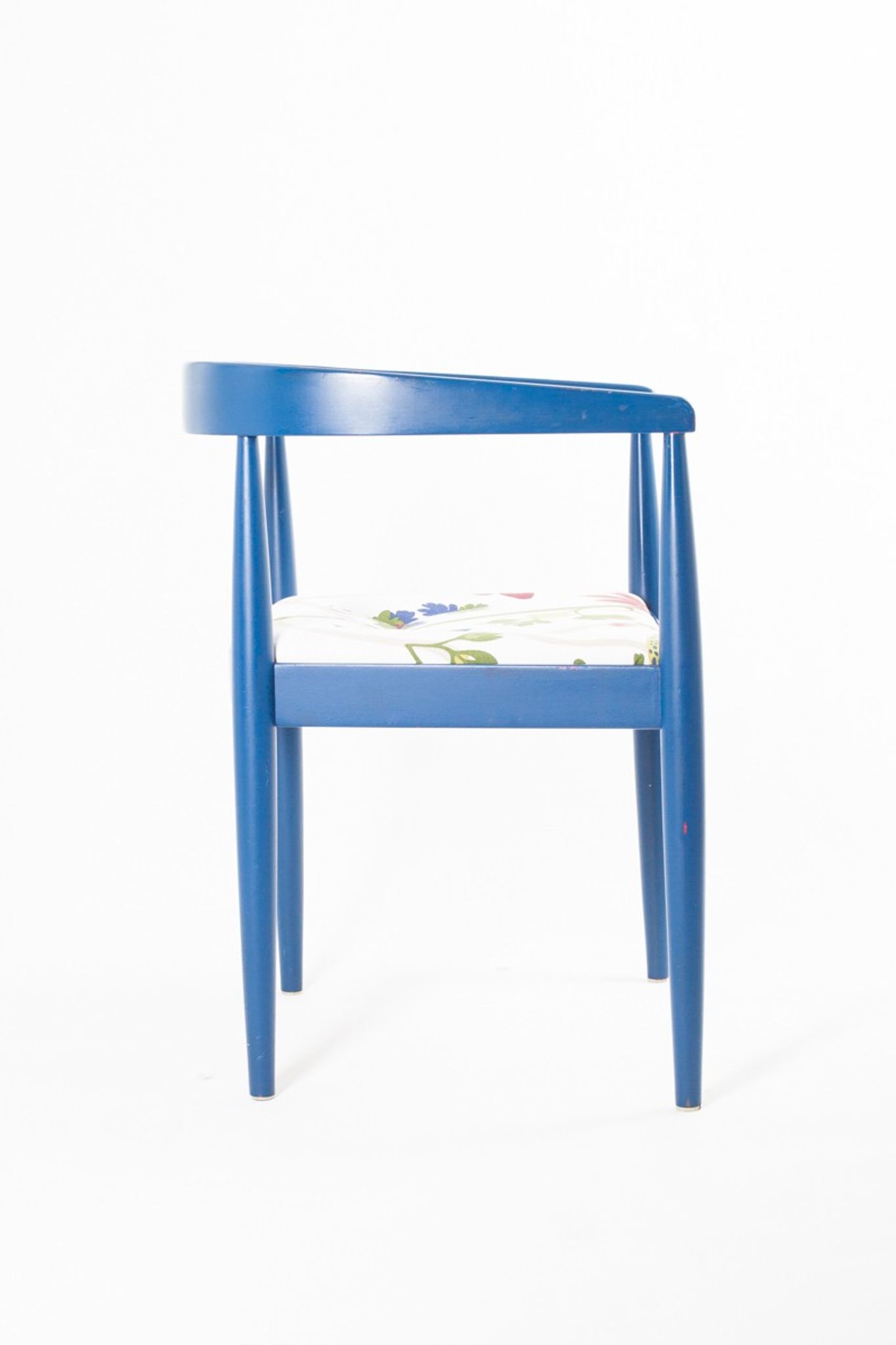 Vintage Flower Fabric & Blue Beech Armchair