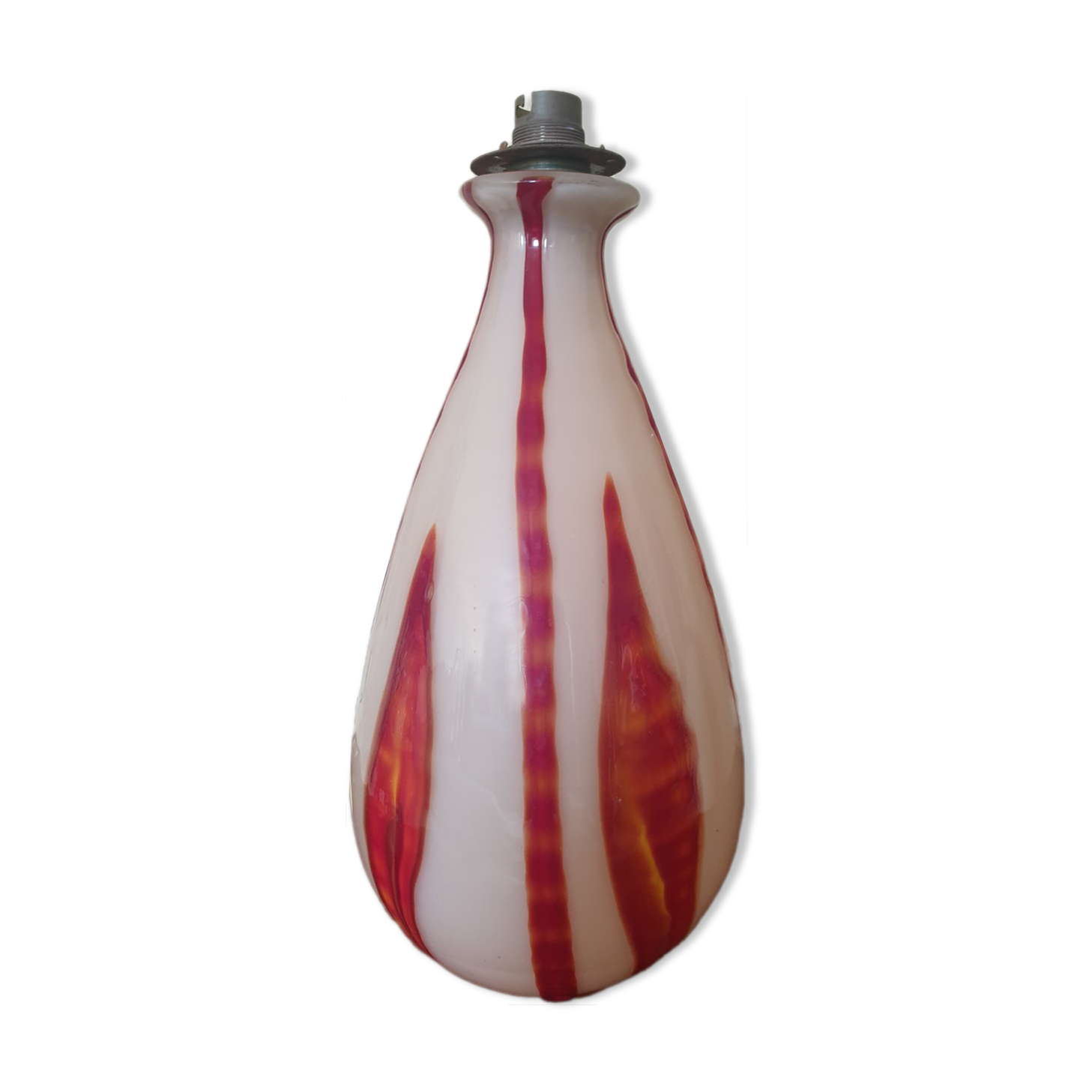 Antique blown glass lamp foot