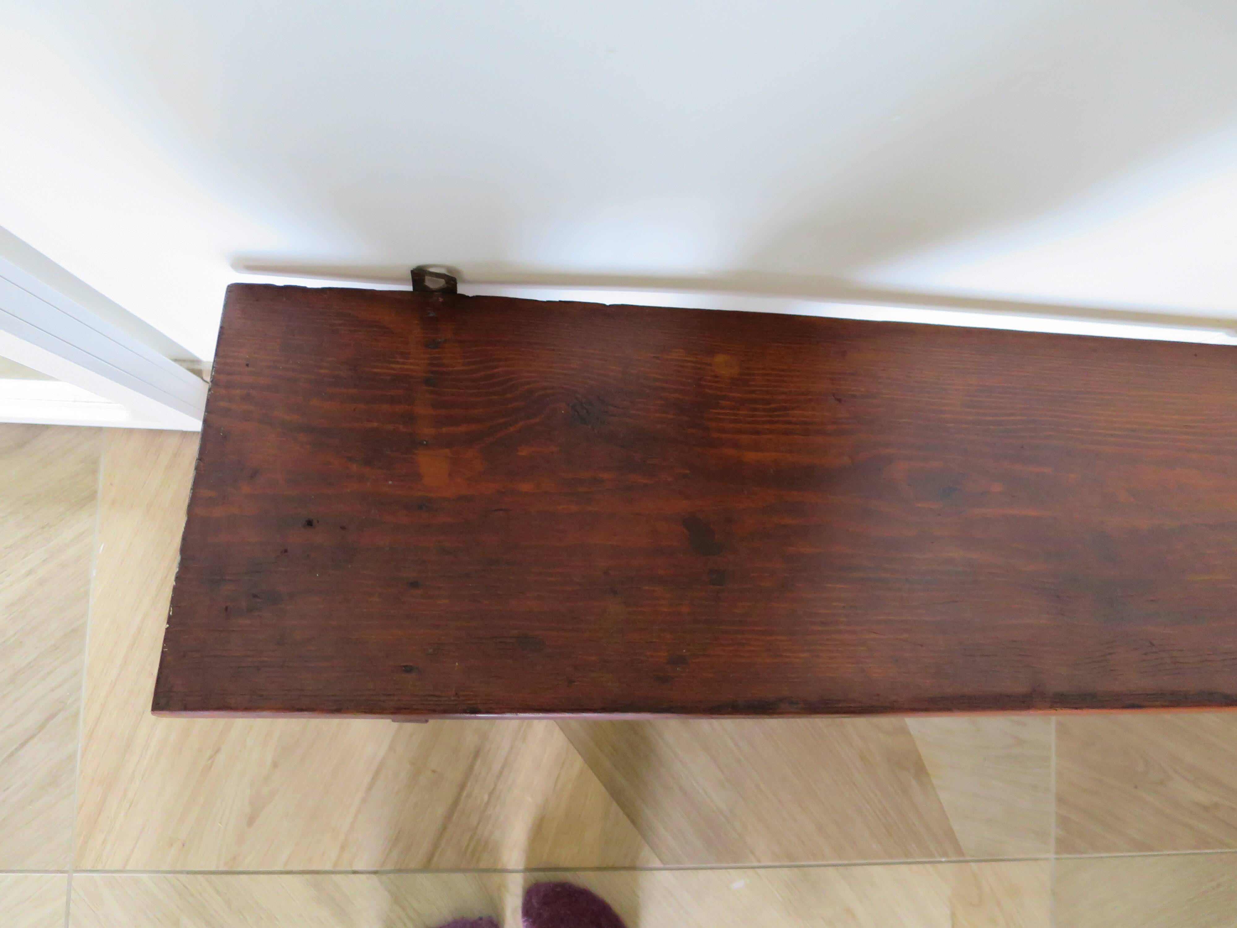 Wall shelf - coat rack - 7 hooks - oak stain - country style - cloakroom