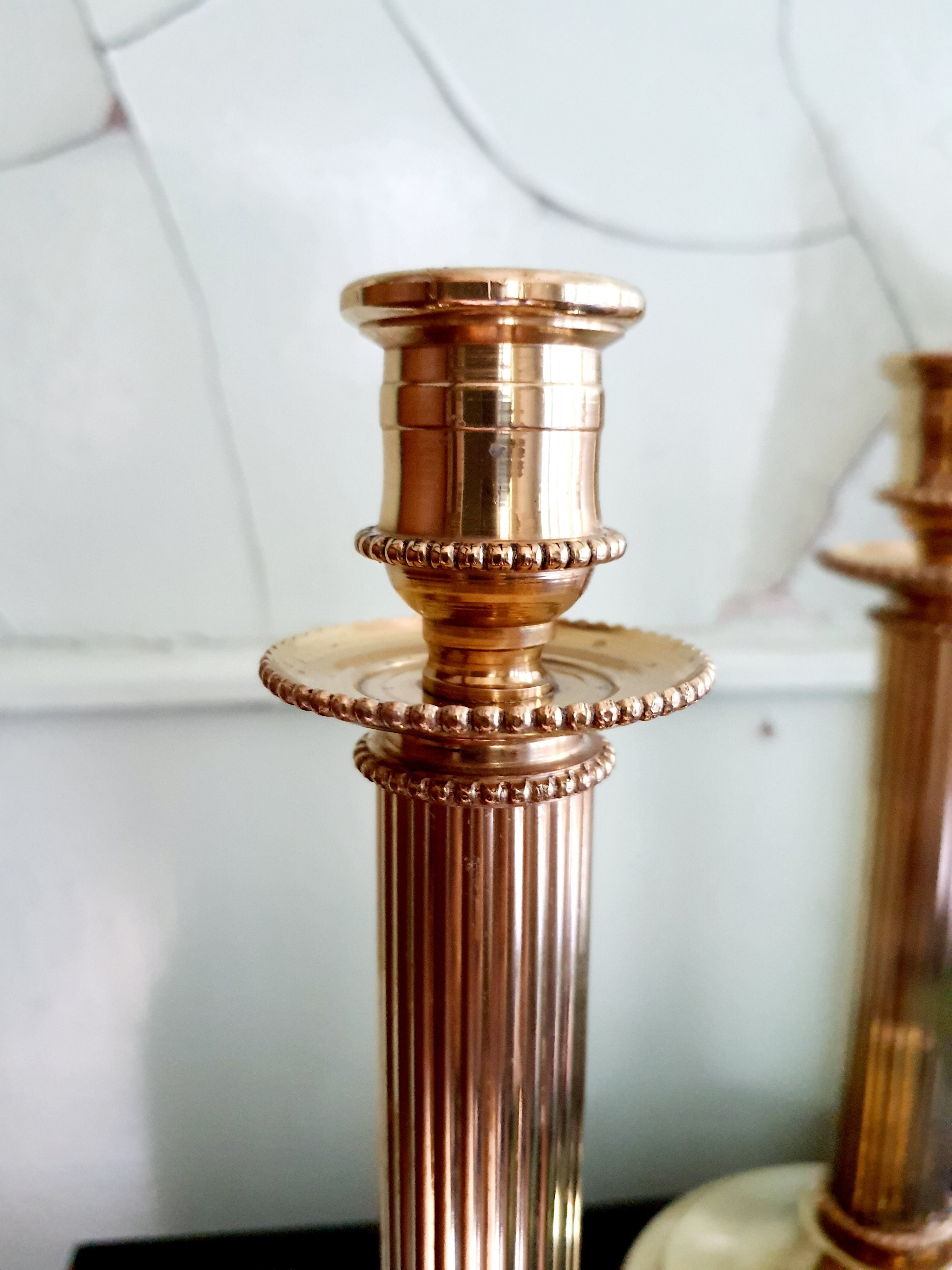 Pair of brass chandeliers Le Cellier Villedieu vintage