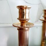 Paire de chandeliers laiton Le Cellier Villedieu vintage