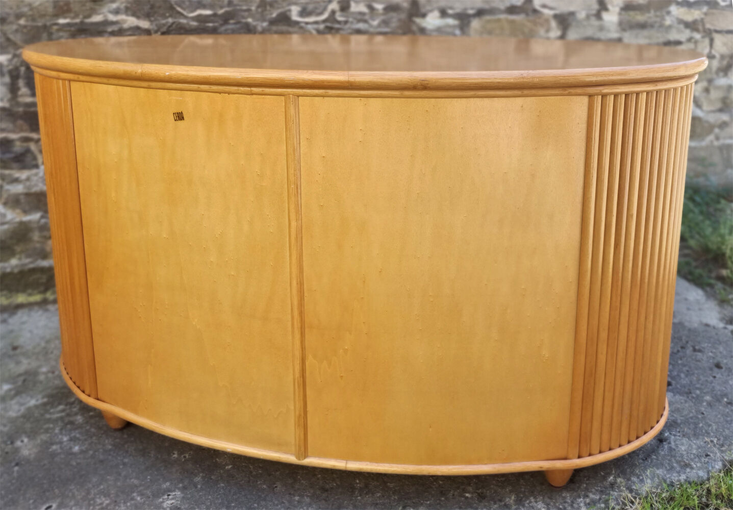 Commode bois, bambou et rotin, Cerda, vintage, années 80