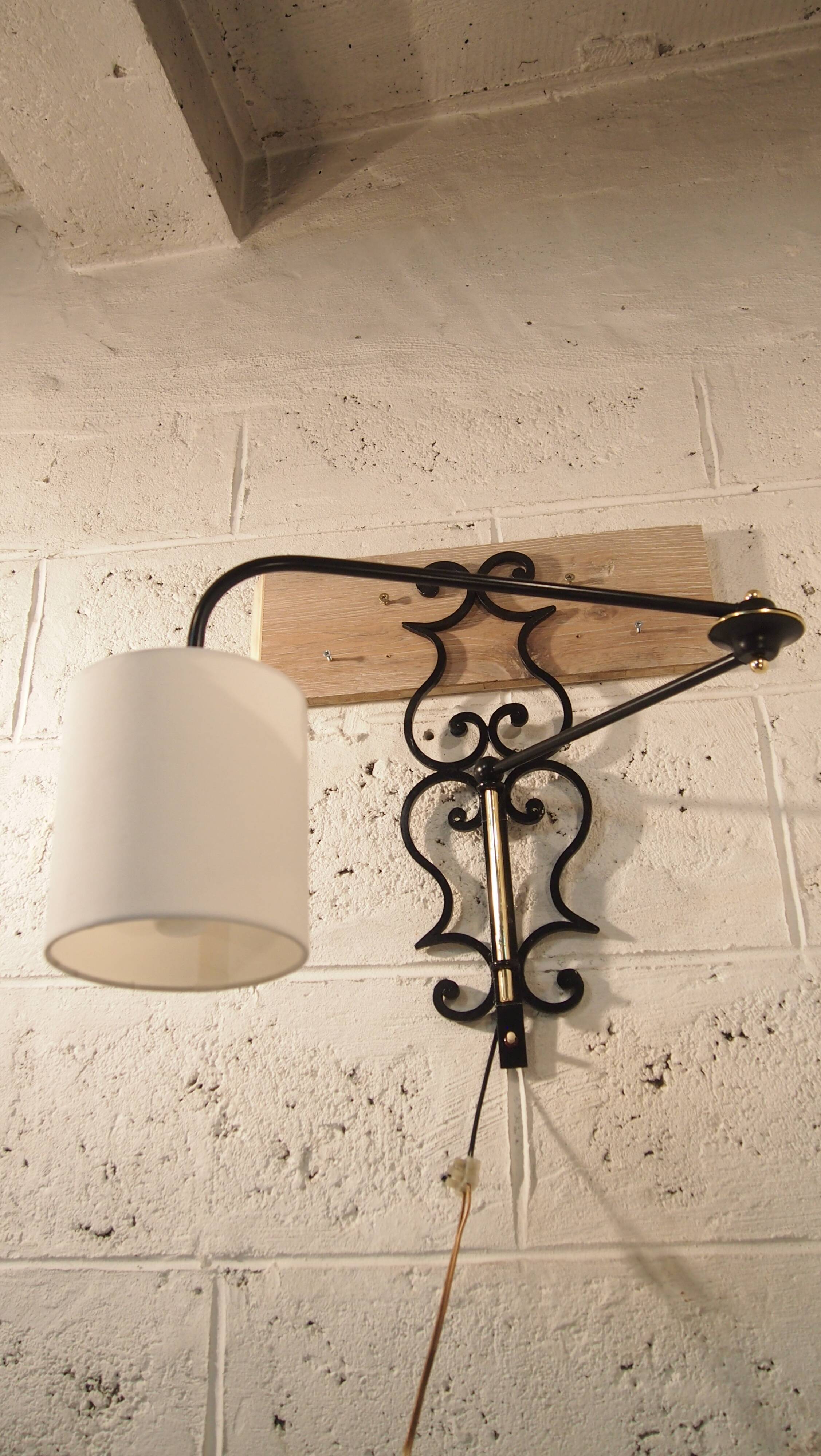 Applique murale articulée vintage lunel france 1960