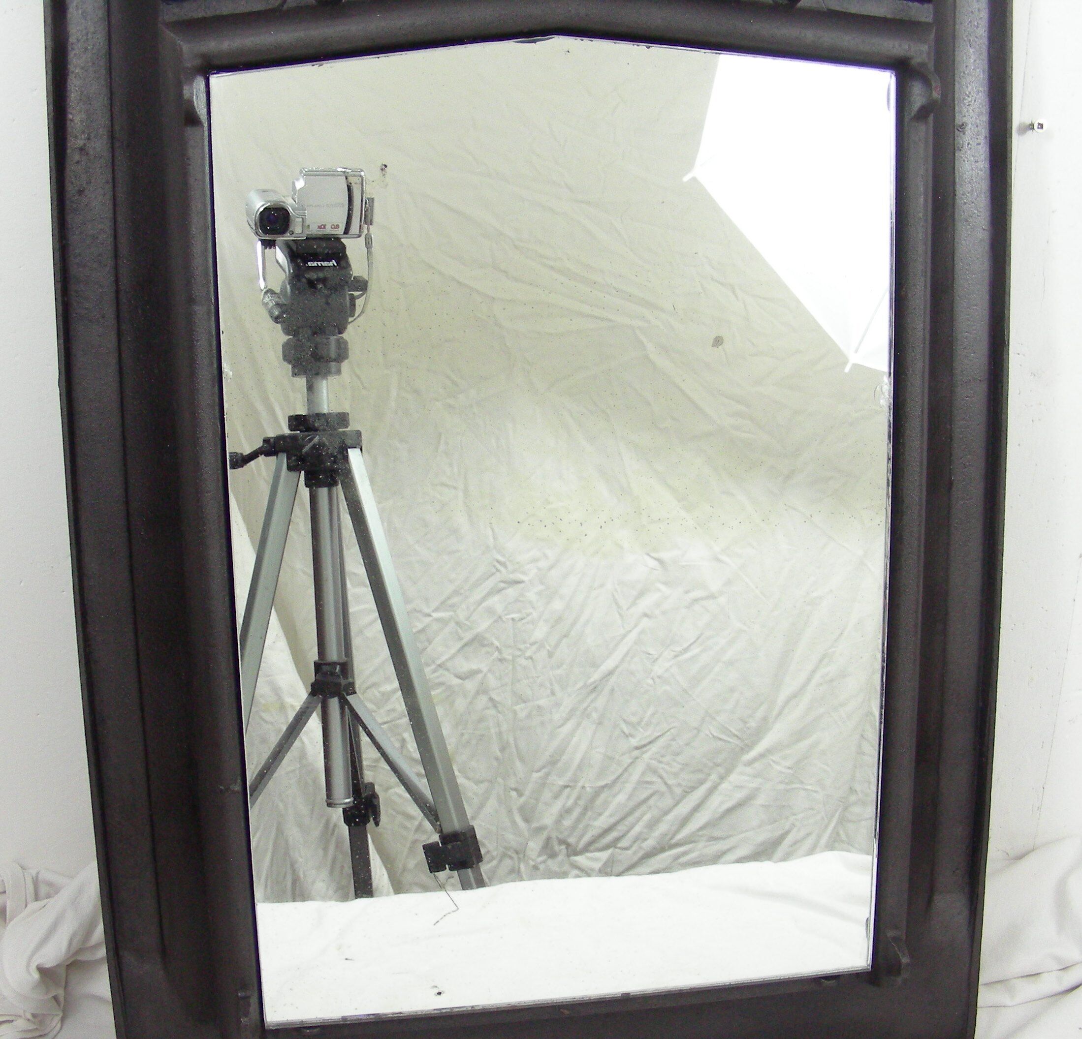 Former industrial cast iron mirror, 50x71cm