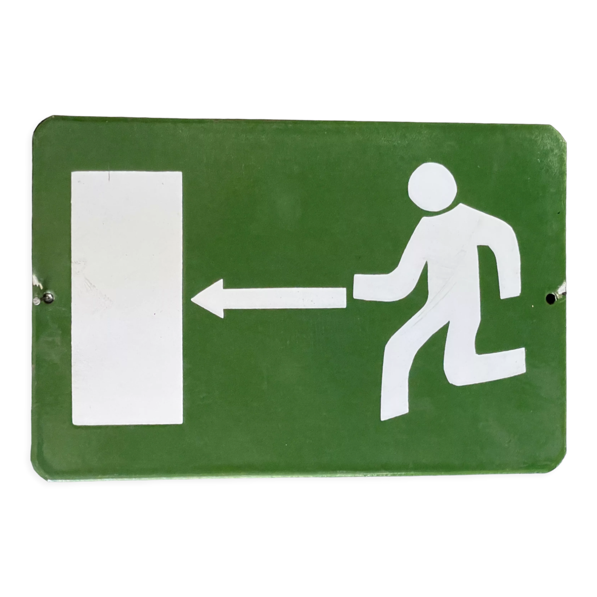 Arrow emergency exit vintage europe industrial enamel sign decoration man cave