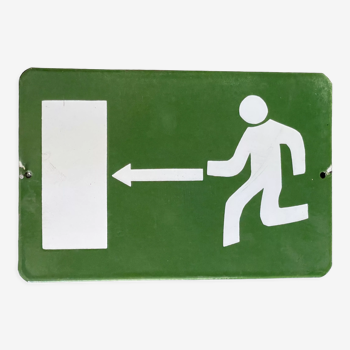 Arrow emergency exit vintage europe industrial enamel sign decoration man cave