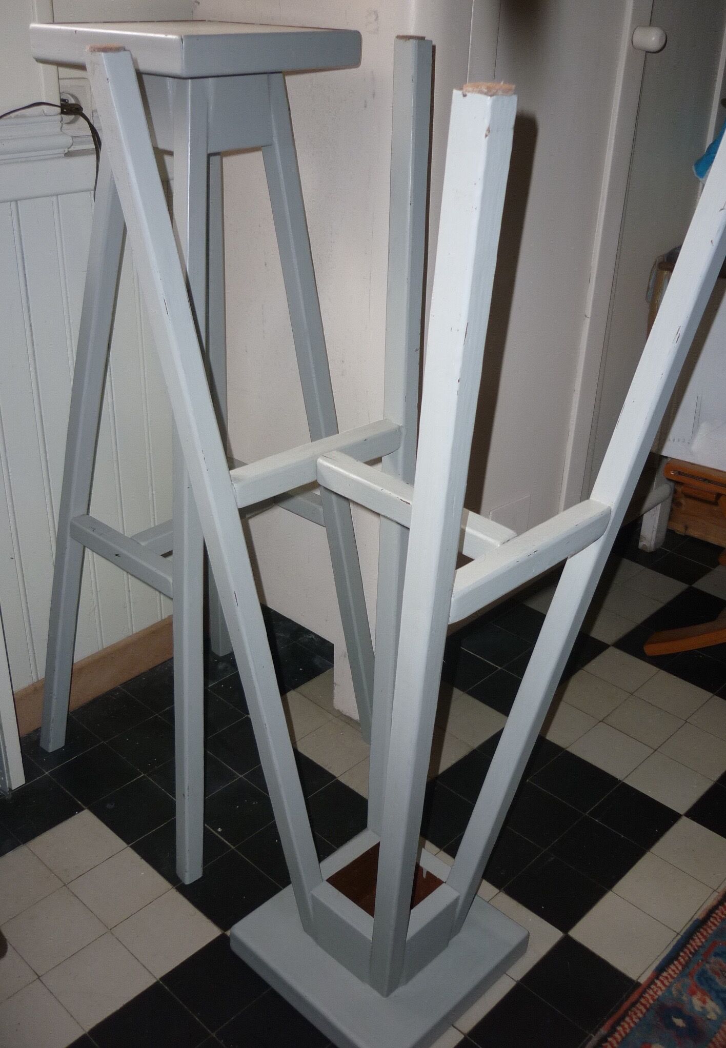 Pair of grey wooden side tables