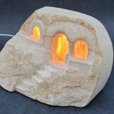 Vintage Lamp 70s Stone Sculpture by Arsène Galisson
