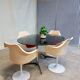 Vtg Mid Century 4 - 6 Seat Glass Aluminium Pedestal Dining Table Retro 60s 70s