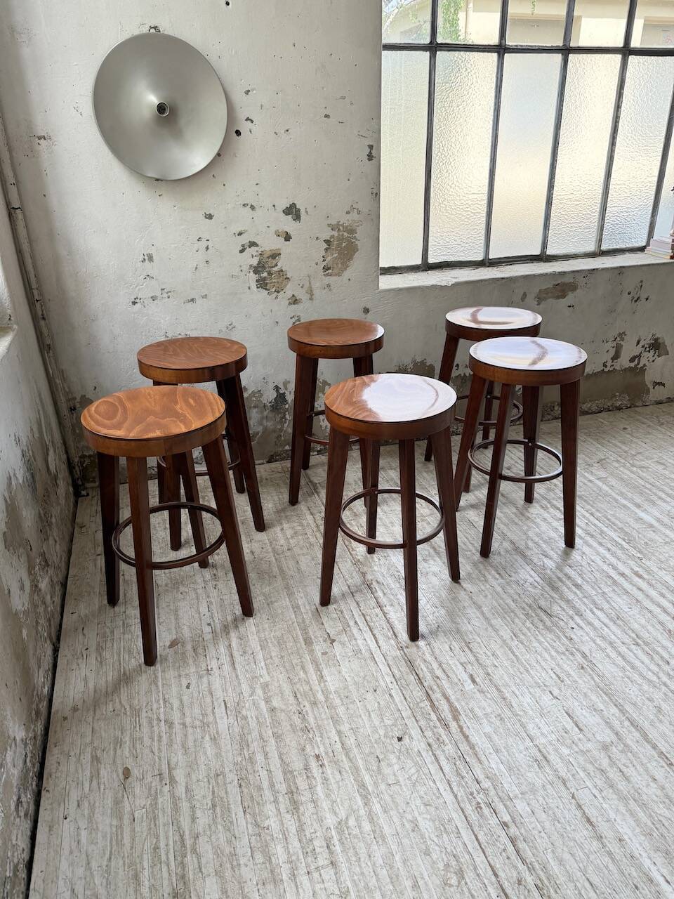 6 vintage Baumann bar stools