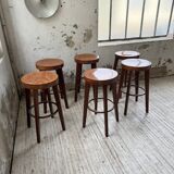 6 vintage Baumann bar stools