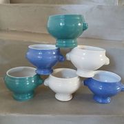 6 antique soup bowls