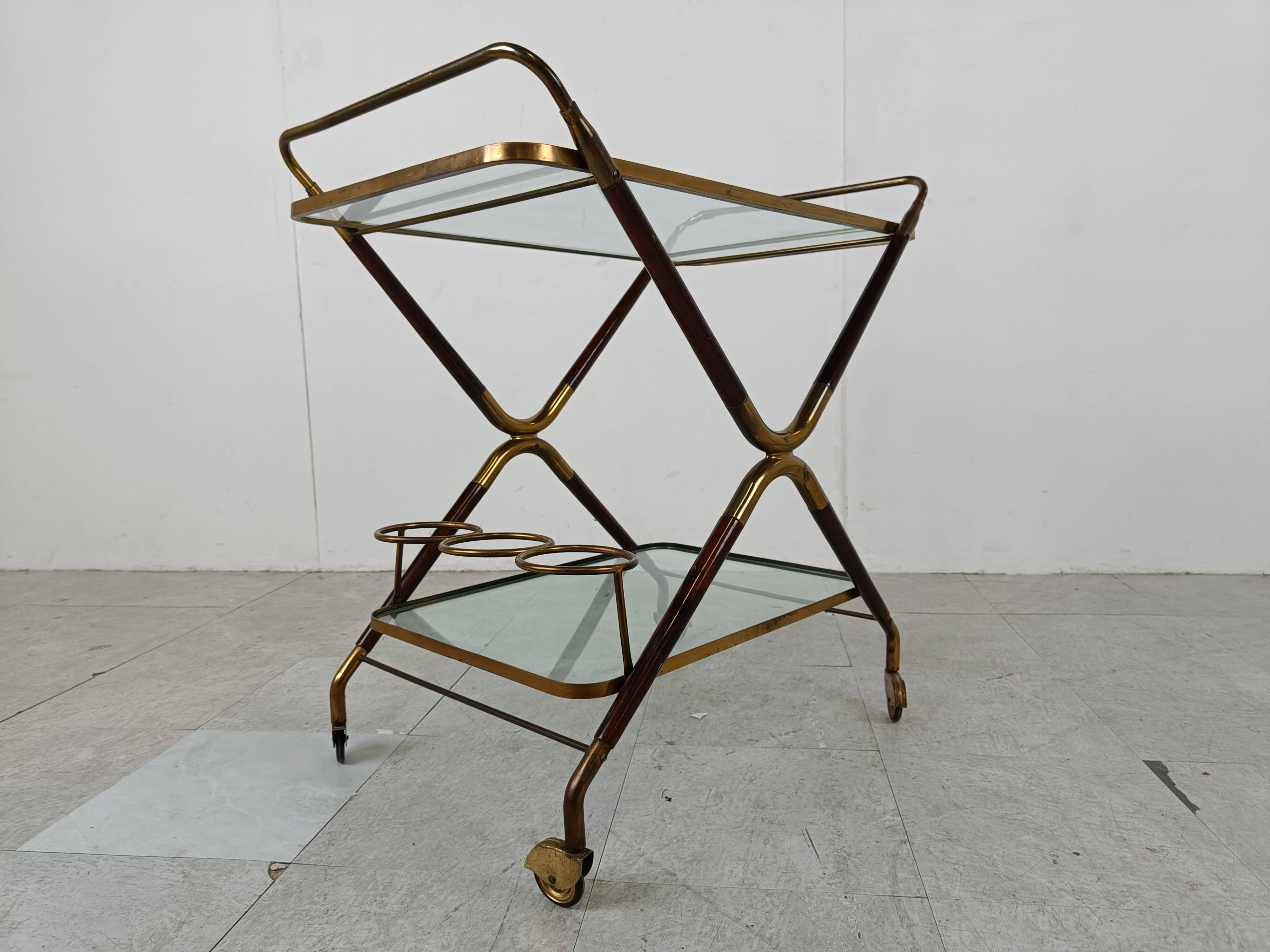 Vintage italian serving trolley style Cesare Lacca, 1950s