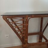 Vintage rattan console