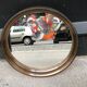 Round mirror plexiglass smoked gilac 1970 brown 40 cm