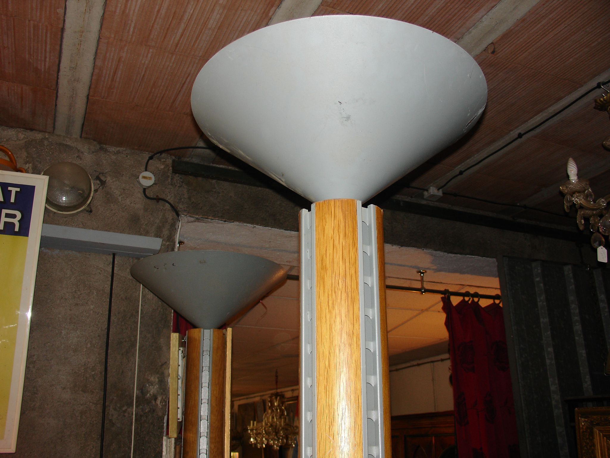 PHILIPS floor lamp, wood and grey painted steel, circa 1970