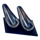 Pipe holder Ceramic Black Iridescent Free Form 50's