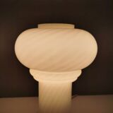 White glass mushroom table lamp