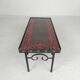 Brutalist mid-century tiled table, with 10 tiles and steel frame, 1960s.