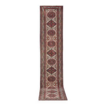Tapis vintage turc de oushak tissé à la main 90x414 cm