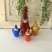 French 1950s ceramic vinaigrette set, Pol Chambost style