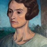 Portrait de femme signé
