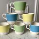 set of 6 colorful coffee cups pop Digoin Sarreguemines 60s