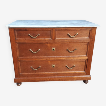Oak and marble chest of drawers, early 20th century